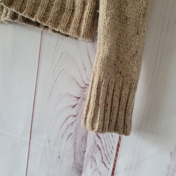 RuffHewn Lambs Wool Button Up Cardigan Sweater, Women’s M, Tan, Long Sleeve EUC - Picture 3 of 11